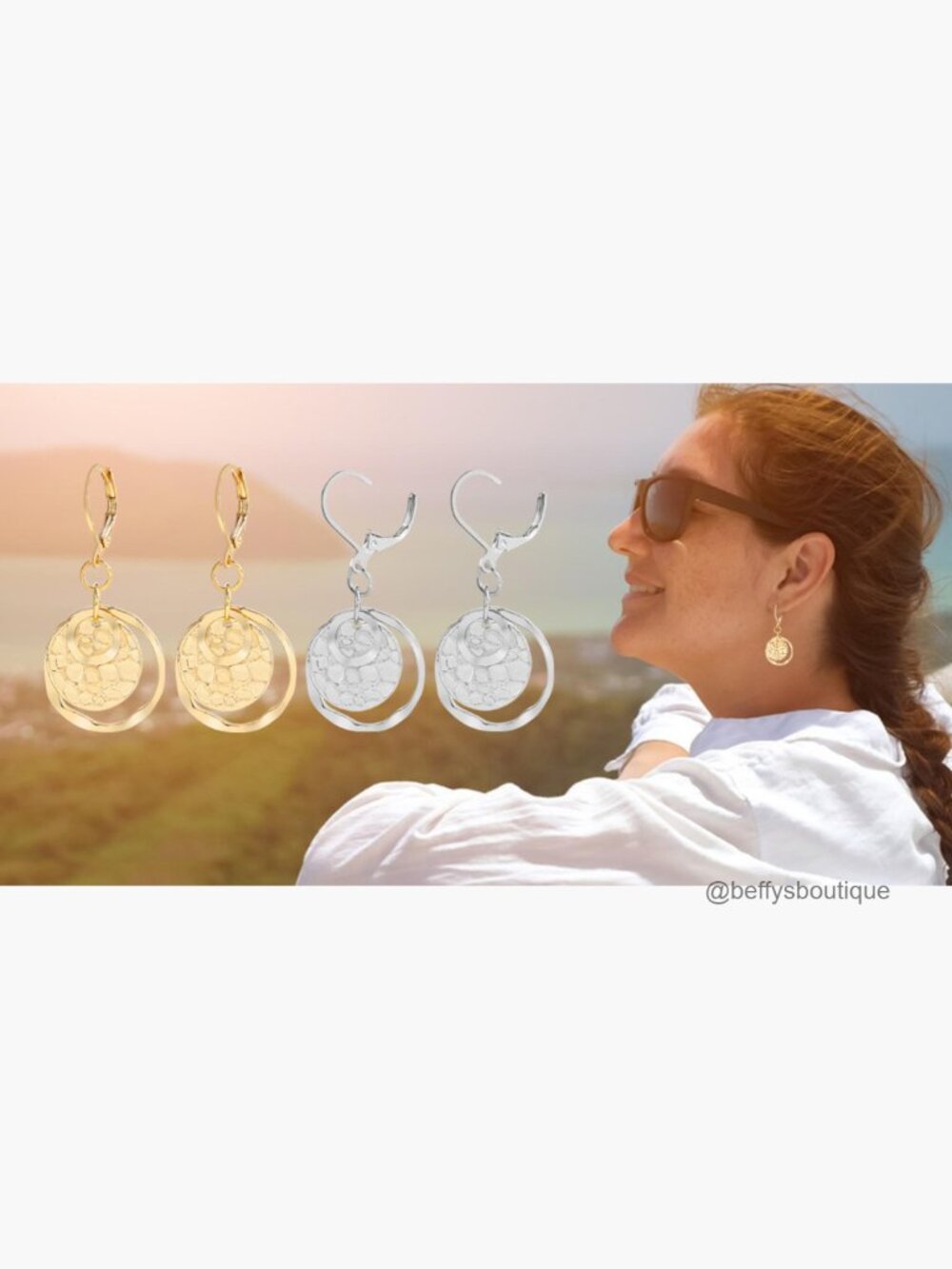 Sterling Silver Disc Leverback Earrings Hypoallergenic - Picture 7 of 7